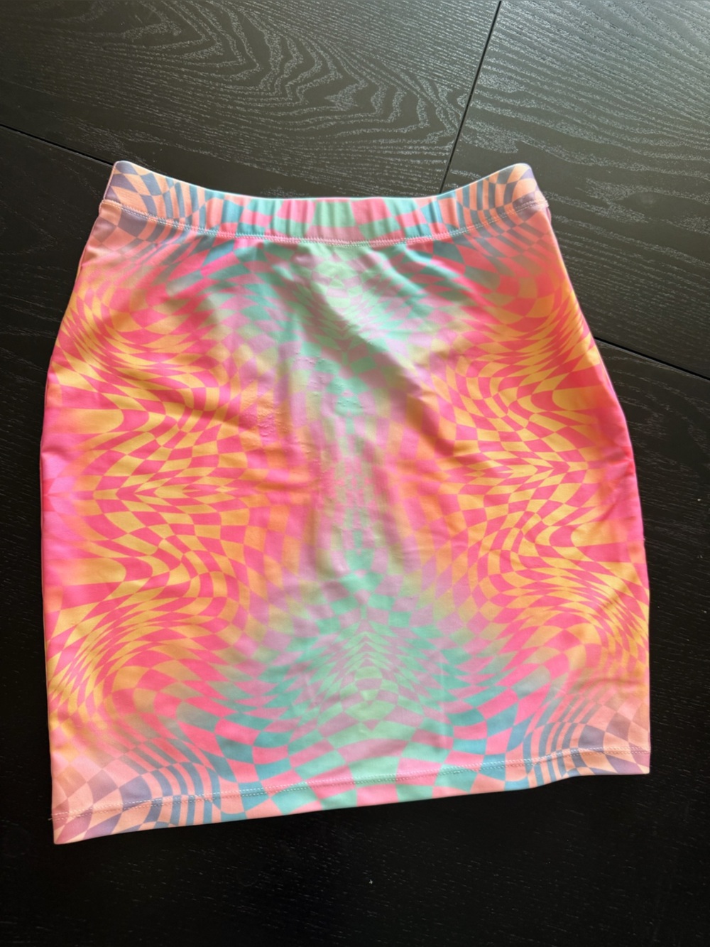 Forever 21 Pink Multi-Color Optical Print Mini Skirt